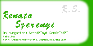 renato szerenyi business card